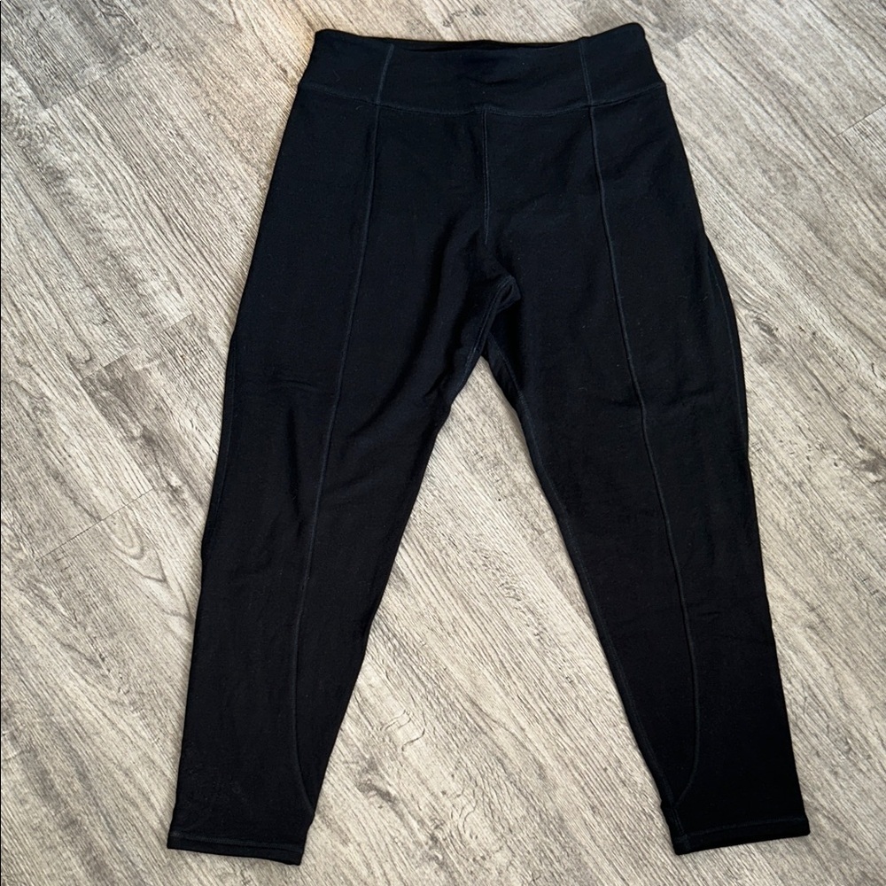 Free People Movement Black Flowy Track Pants Cutout Side Panel Joggers L
